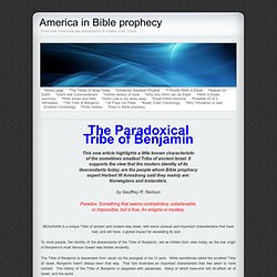 *The Tribe of Benjamin - America in Bible prophecy