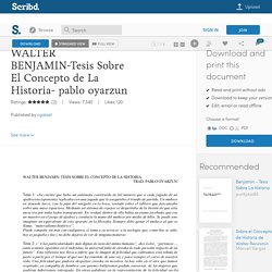 WALTER BENJAMIN-Tesis Sobre El Concepto de La Historia- pablo oyarzun