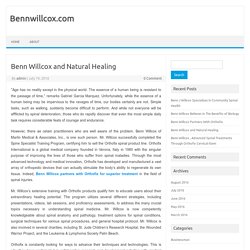 Benn Willcox and Natural Healing