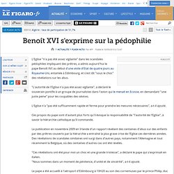Benoît XVI s'exprime sur la pédophilie