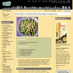 recipes - Green Beans in Sesame Dressing (Ingen no goma-ae)