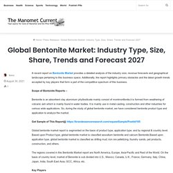 Global Bentonite Market: Industry Type, Size, Share, Trends and Forecast 2027 – The Manomet Current