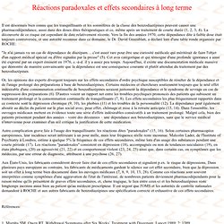 Benzodiazépines, tranquillisants, somnifères, effets secondaires, dépendance, dépression, diazépam, ROCHE