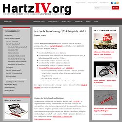 Hartz 4 IV Berechnung - 2012 Beispiele - ALG II berechnen