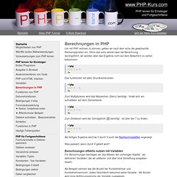 Berechnungen in PHP - PHP-Kurs.com - PHP programmieren lernen
