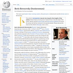 Boris Berezovsky (businessman) - Wikipedia
