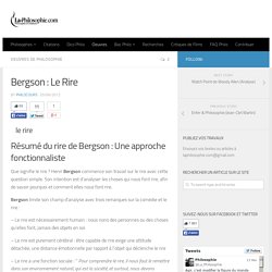 Bergson : Le Rire