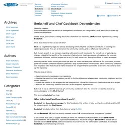 Berkshelf and Chef Cookbook Dependencies