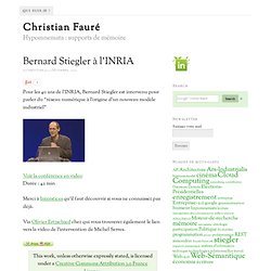 Bernard Stiegler à l’INRIA – Christian Fauré