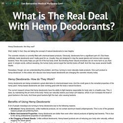 What is The Real Deal With Hemp Deodorants?