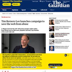 Tim Berners-Lee launches campaign to save the web from abuse