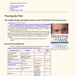 Berners-Lee: Weaving the Web