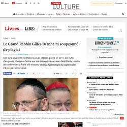 Le Grand Rabbin Gilles Bernheim soupçonné de plagiat