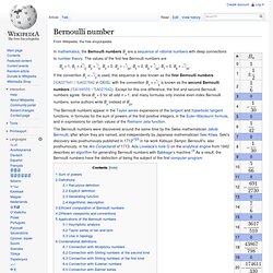 Bernoulli number