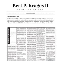 Bert P. Krages Attorney at Law Photographer's Rights Page