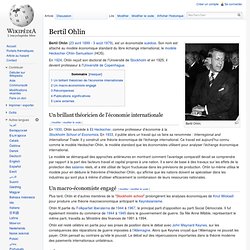 Biographie Bertil Ohlin