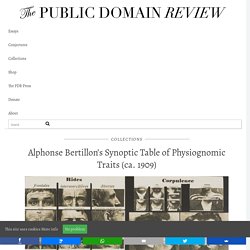 Alphonse Bertillon’s Synoptic Table of Physiognomic Traits (ca. 1909)