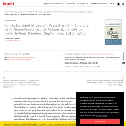Fonck, Bertrand et Laurent Veyssière (dir.), La c… – Revue d’histoire de l’Amérique française