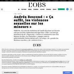 Andréa Bescond : « Ça suffit, les violences sexuelles sur les mineurs »