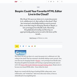 Bespin: Could Your Favorite HTML Editor Live in the Cloud?