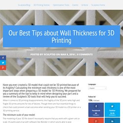 Our Best Tips about Wall Thickness for 3D Printing