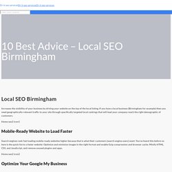① 10 Best Advice - Local SEO Birmingham - Dr. IT SEO Birmingham
