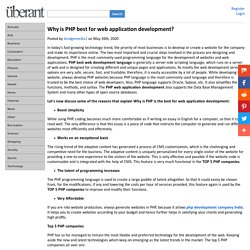 Why is PHP best for web application development?