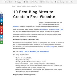 10 Best Blog Sites to Create a Free Website