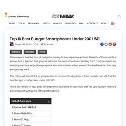 Top 10 Best Budget Smartphones Under 200 USD