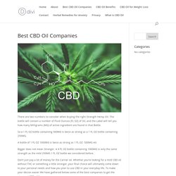 Best CBD Oil Companies