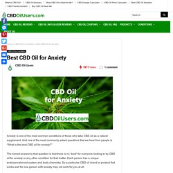 Best CBD Oil for Anxiety - CBD Oil Users