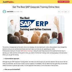 Get The Best SAP Corporate Training Online Here