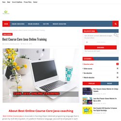 Best Course Core Java Online Training