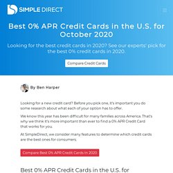 Best 0% APR Credit Cards in the U.S. for October 2020