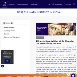 Best Culinary Institute in India