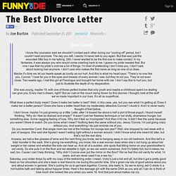 The Best Divorce Letter from Joe Burton