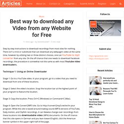 Best way to download any Video from any Website for Free