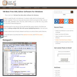 100 Best Free XML Editor Software For Windows