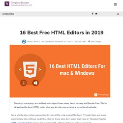 16 Best Free HTML Editors in 2019 - TemplateToaster Blog