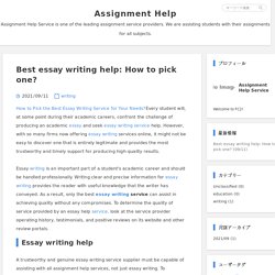 Best Essay Writing Help from Assignment Help Service