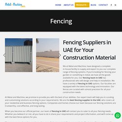 Fencing Suppliers in UAE