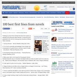 100 best first lines from novels