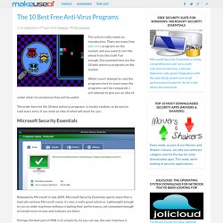 The 10 Best Free Anti-Virus Programs