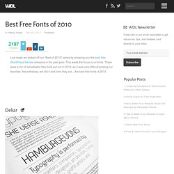 Best Free Fonts of 2010