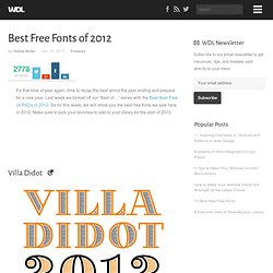 Best Free Fonts of 2012