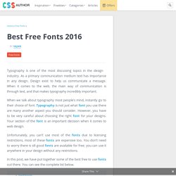 Best Free Fonts 2016