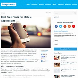 Best Free Fonts for Mobile App Designs