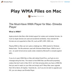 how to play WMA files on mac