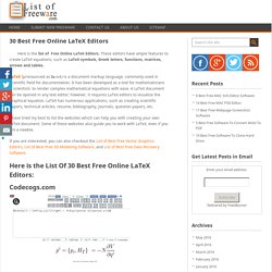 30 Best Free Online LaTeX Editors