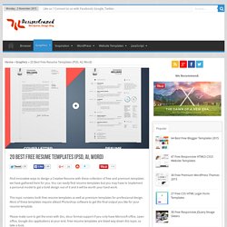 20 Best Free Resume Templates (PSD, AI, Word)
